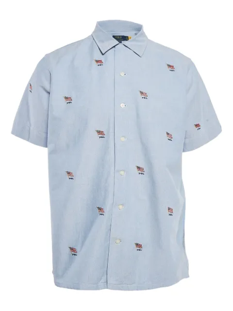 Polo Ralph Lauren Vintage 2024 flag-embroidery shirt Blue 1100827