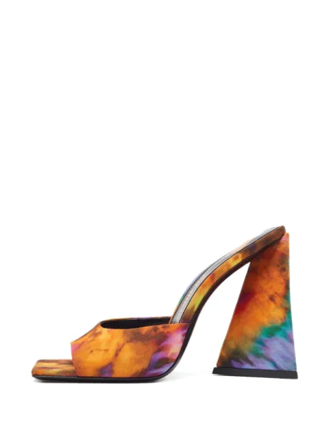 The Attico 110mm tie dye square-toe sandals Orange 972583