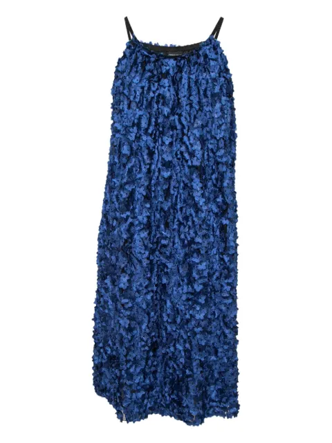 Giorgio Armani Pre-Owned floral-appliqué midi dress Blue 697658