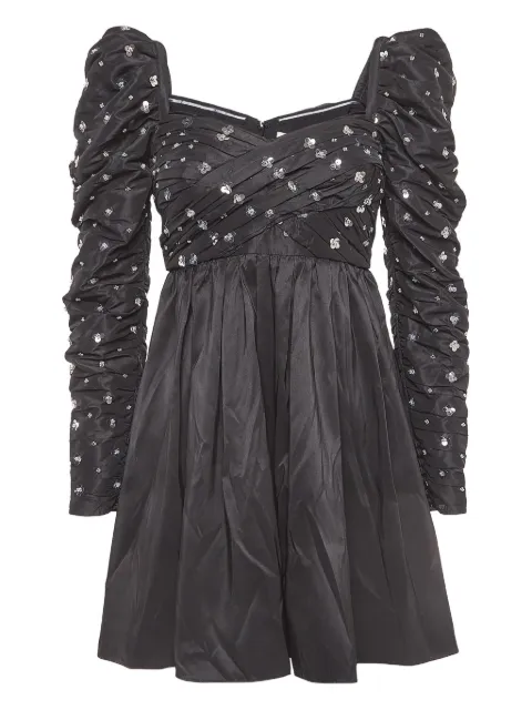 Self-Portrait pre-owned puff sleeves sequins mini dress Black 938409
