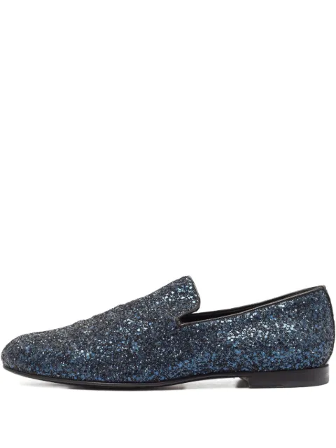 Jimmy Choo Pre-Owned glitter loafers Blue 1078795