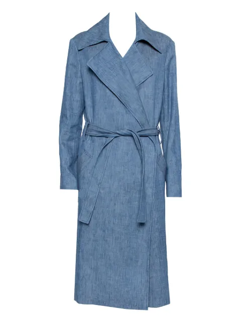 MSGM denim belted coat Blue 430608