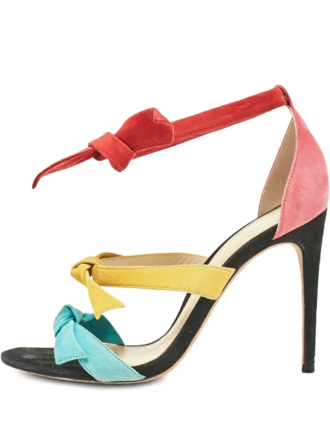 Alexandre Birman 100mm bow suede sandals Orange 1087633