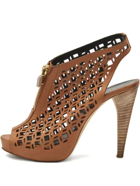 Pierre Hardy laser-cut zip booties Brown 784500