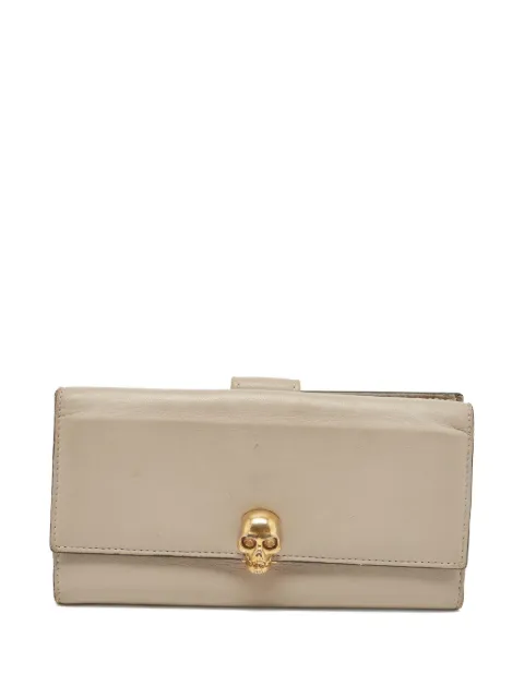 Alexander McQueen Pre-Owned leather skull-motif wallet Neutrals 836072