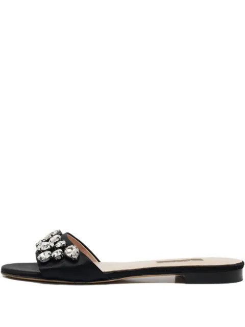 SJP by Sarah Jessica Parker crystal-embellishment satin sandals Black 1108747
