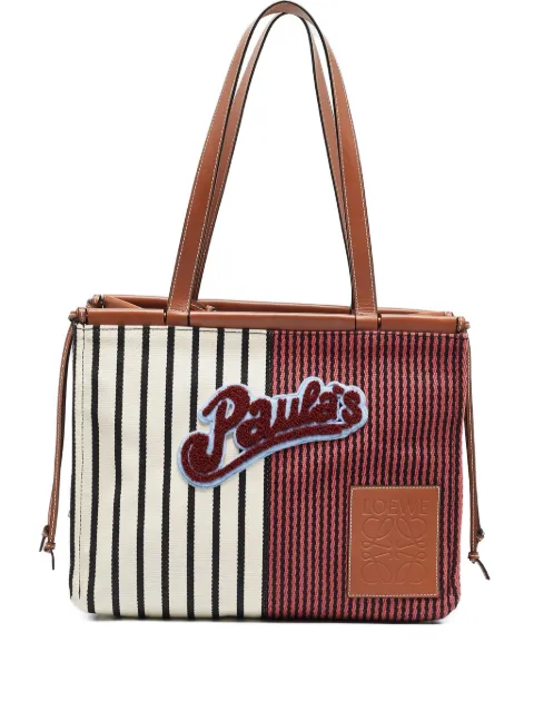 Loewe Pre-Owned Paula's Ibiza Stripes Cushion striped patch tote bag Blue 1089876