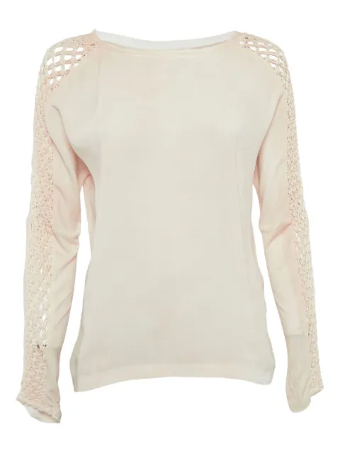 Maje macrame-sleeve sweater Neutrals 1096930