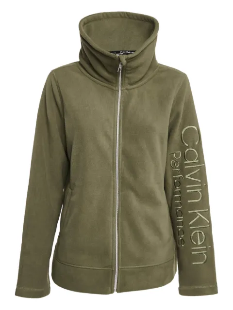 Calvin Klein high-neck logo-embroidered jacket Green 1060054