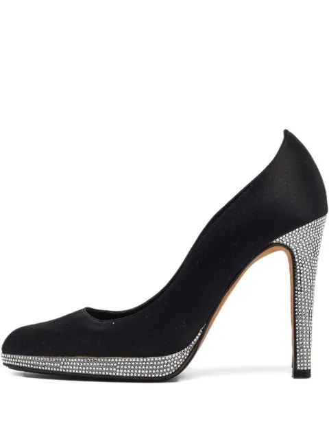René Caovilla 105mm rhinestone-embellished platform pumps Black 998882