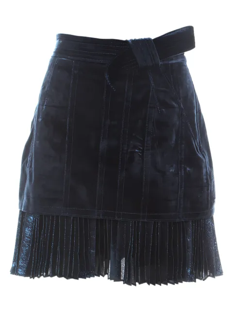 3.1 Phillip Lim pleated-trim velvet skirt Blue 225021