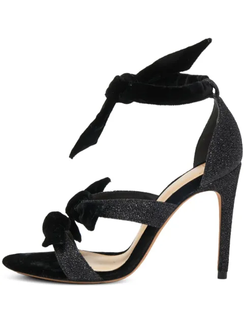 Alexandre Birman 110mm velvet bow-detail glitter sandals Black 839851