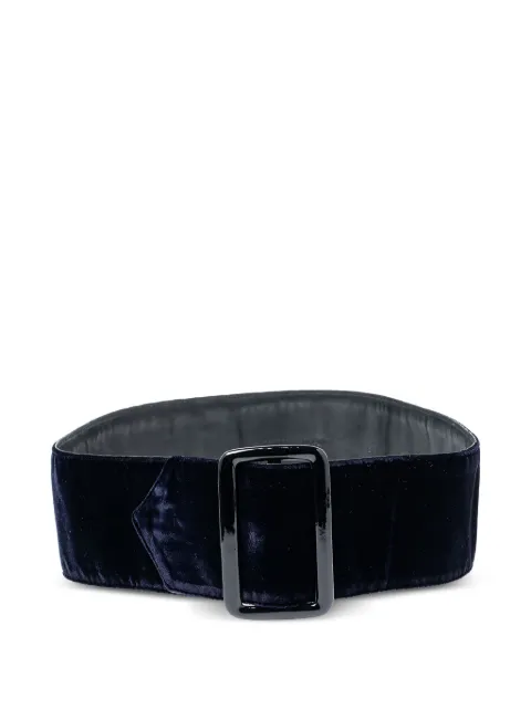 Giorgio Armani Pre-Owned velvet buckle belt Blue 601778