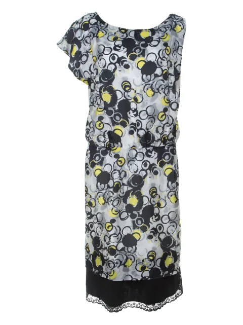 Gianfranco Ferré Pre-Owned asymmetrical lace midi dress Black 229818