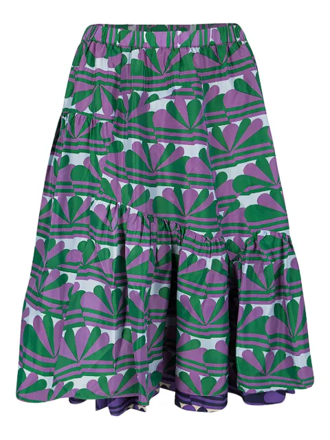 Marc Jacobs Vintage ruffled printed midi skirt Green 118405