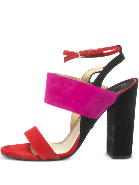 Paul Andrew pre-owned 120mm Xiamen block-heel colourblock sandals Red 372523
