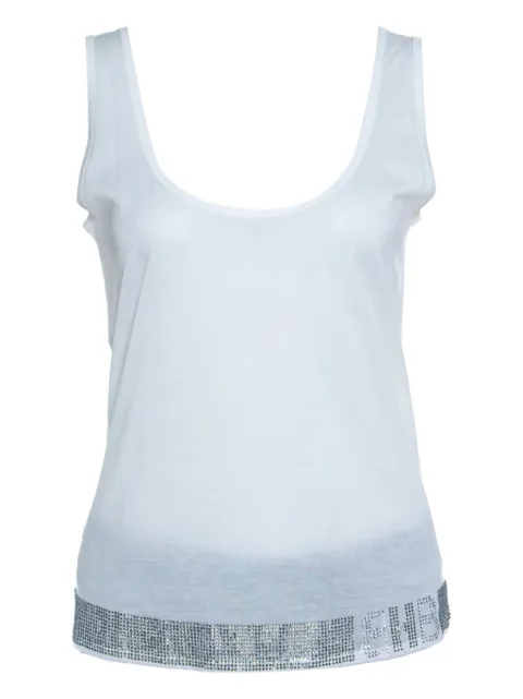 BOSS pre-owned crystal embellished tank top White 157507