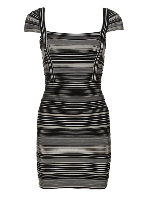 Hervé Léger Pre-Owned Sandra striped dress Black 243086