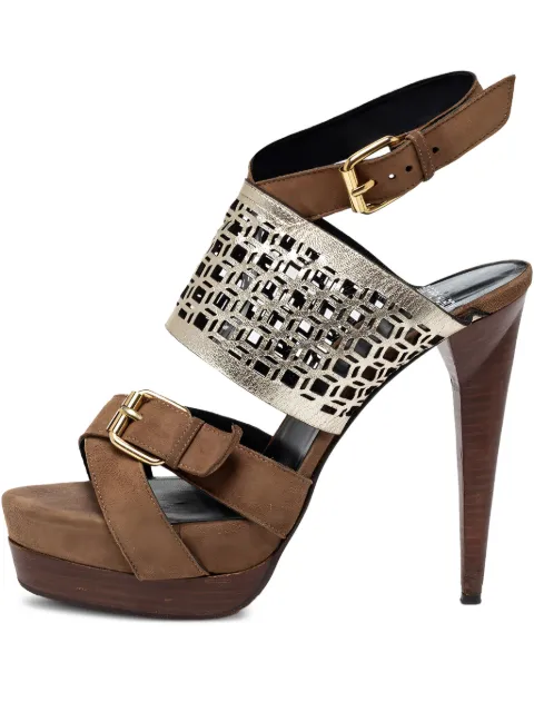 Pierre Hardy 130mm buckle-detail platform sandals Brown 303631
