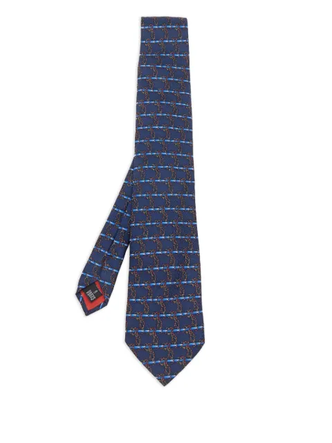 S.T. Dupont knot-print silk tie Blue 650002