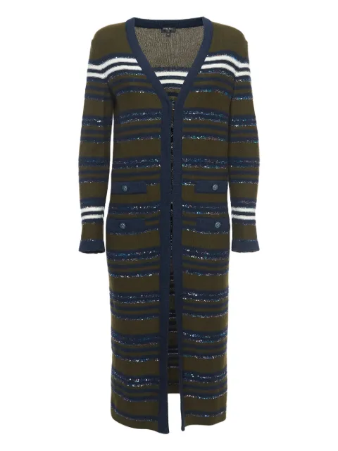 CHANEL Pre-Owned striped cardigan Brown 917659