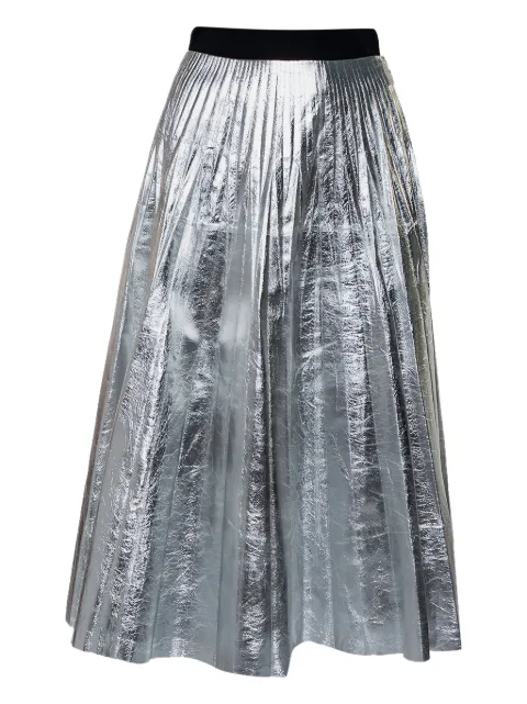 Gucci Pre-Owned pleated leather skirt Silver 423165