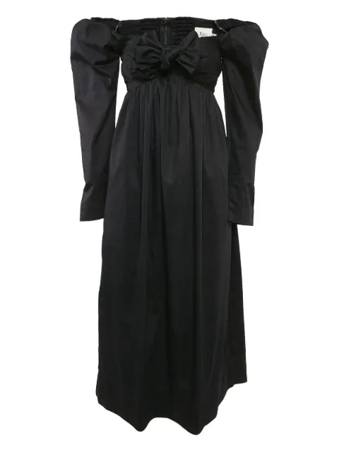 Aje 2023 puff-sleeves bow dress Black 1094834