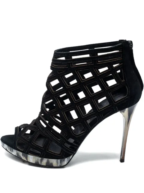 Burberry Pre-Owned 110mm cut-out platform stiletto sandals Black 715900