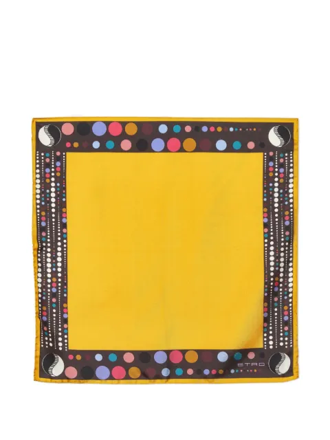 Etro Pre-Owned dot-pattern silk scarf Yellow 1034448
