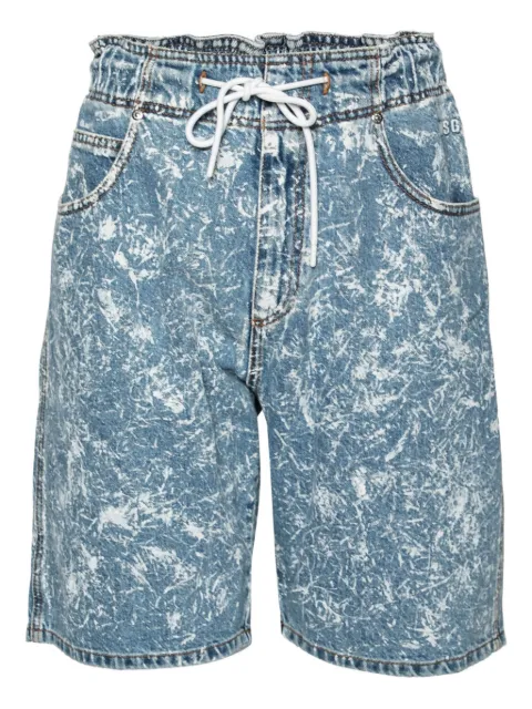 MSGM acid wash drawstring shorts Blue 631931
