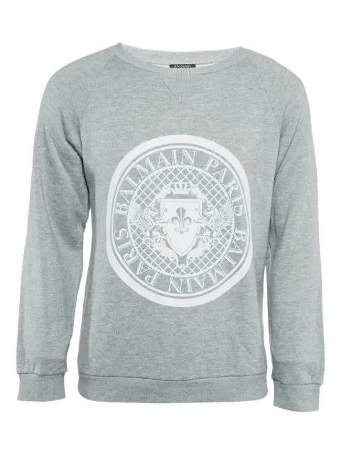 Balmain Pre-Owned raglan-sleeve logo sweatshirt Grey 1124029