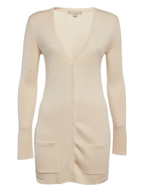 Michael Kors Vintage cashmere pockets cardigan White 1115413