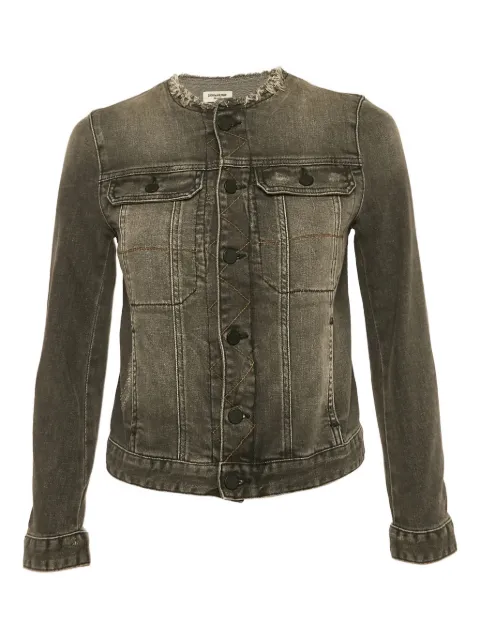 Zadig&Voltaire frayed-collar denim jacket Grey 1127566