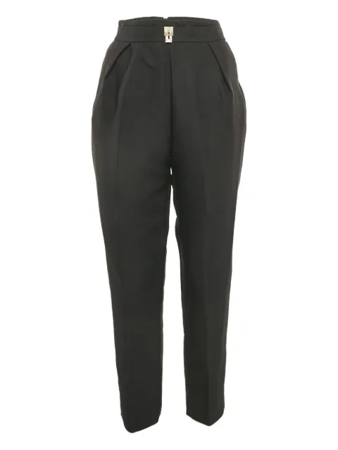 Elisabetta Franchi pleated lock-detail trousers Black 1112461