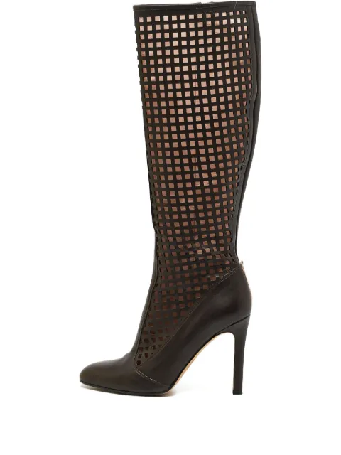 SJP by Sarah Jessica Parker cut-out leather knee-high boots Brown 1103687