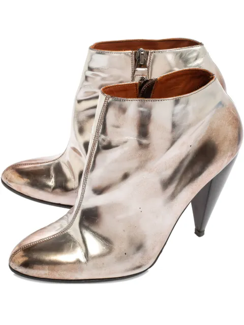 Lanvin Pre-Owned 100mm pointed-toe ankle boots Gold 592500