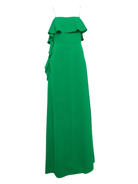 Monique Lhuillier ruffle detail maxi dress Green 1081760