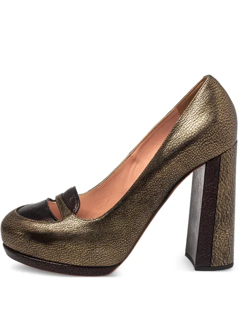 Rochas 120mm leather heeled pumps Brown 446056