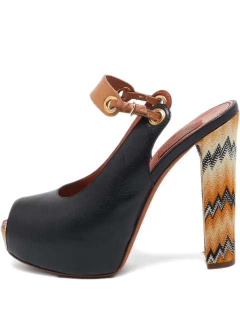 Missoni Pre-Owned leather zig-zag pumps Black 916142