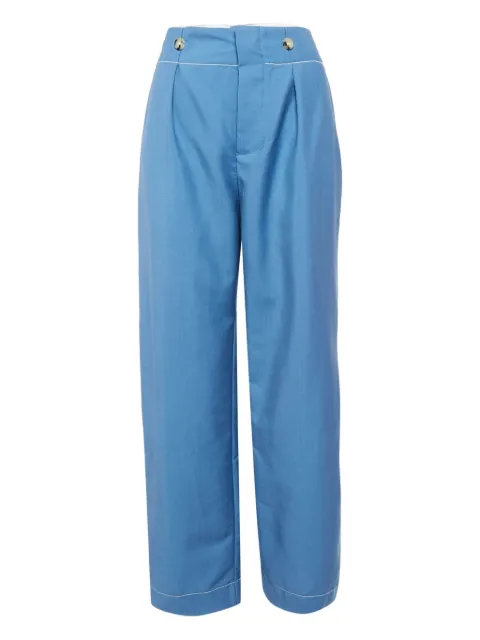 Lanvin Pre-Owned pleated button-detail trousers Blue 1063578