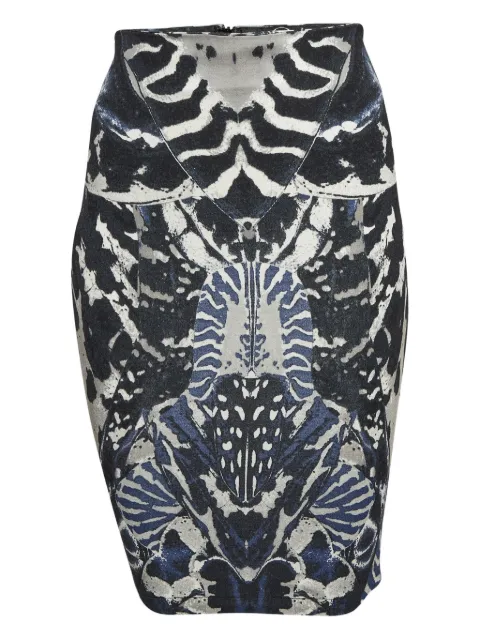 Alexander McQueen Pre-Owned abstract-print skirt Blue 1007193