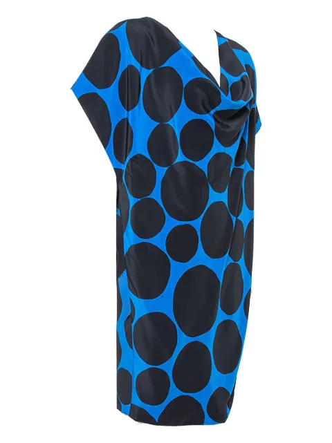 Gucci Pre-Owned draped polka dot-print dress Blue 352470