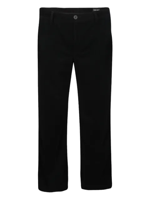 Giorgio Armani Pre-Owned chevron velvet trousers Black 126230