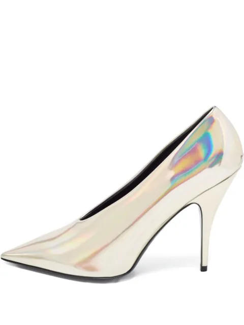 Stella McCartney Pre-Owned 120mm iridescent leather pumps White 894939