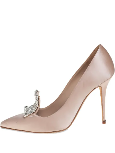 Manolo Blahnik 110mm crystal-embellished heeled pumps Pink 427359