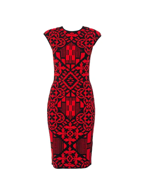 Alexander McQueen Pre-Owned 2024 jacquard knit mini dress Red 421043