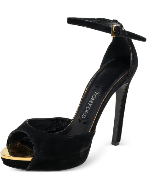 Tom Ford Vintage 120mm suede platform sandals Black 445936
