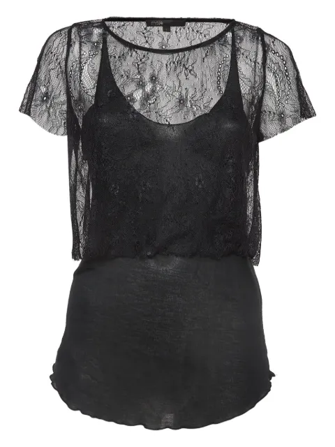 Maje pre-owned lace-overlay top Black 972565