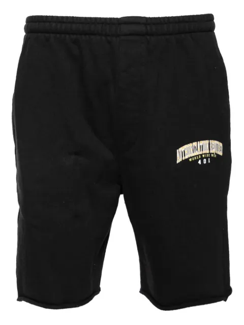 VETEMENTS pre-owned cotton embroidered track shorts Black 626148