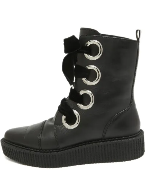 Marc Jacobs Vintage pre-owned velvet-lace combat boots Black 941855